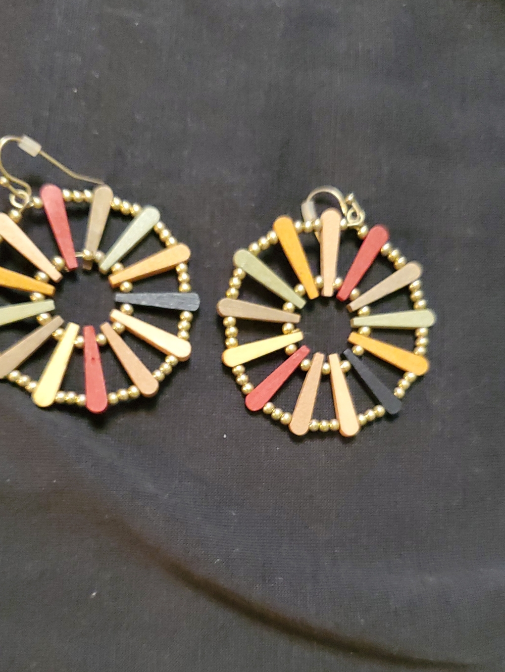 Multicolor Sunburst Bead Drop Earrings - Women Jewelry